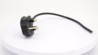 UK 2Pin Power Cable Angled Plug 250V